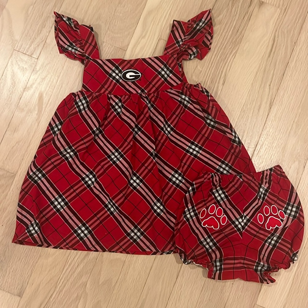 University of Georgia toddler dress 3T, with matching bloomers.